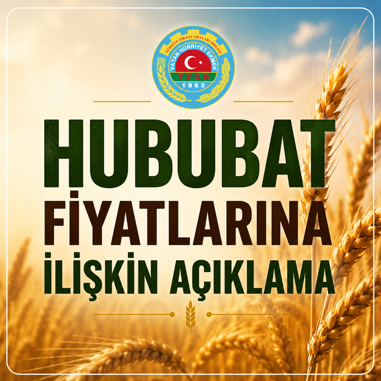 2026 yılı hububat müdahale alım fiyatları üreticilerimizin beklentilerini karşılamadı